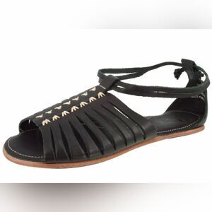 Olukai Hikina Black Leather Sandals size women’s 10